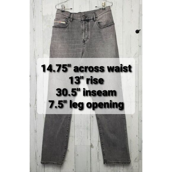 Diesel Button Fly Men's Distressed / Faded Black / Grey Jeans Sz. 36 Waist - Picture 2 of 7